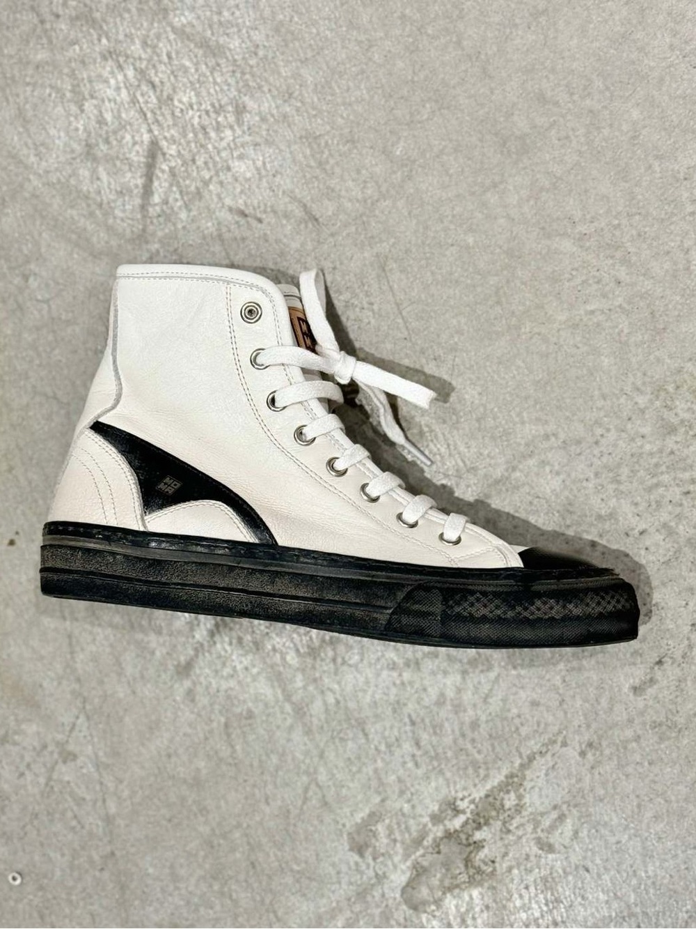 MOMA Polish Women Rubber Shoes Lace Up High Top Sneakers White Leather Size 36